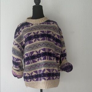 Elegant Purple Patterned Women's Sweater